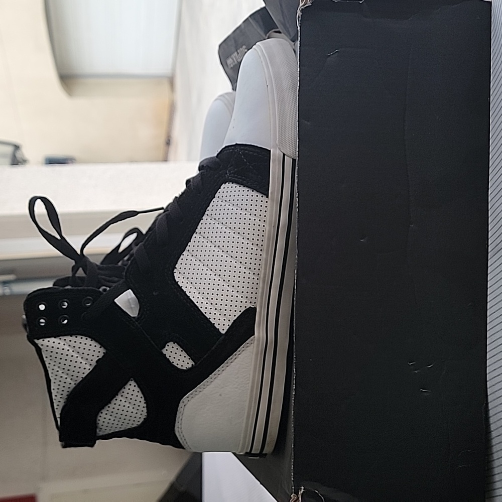 Supra Black and White High-Top Athletic Sneakers